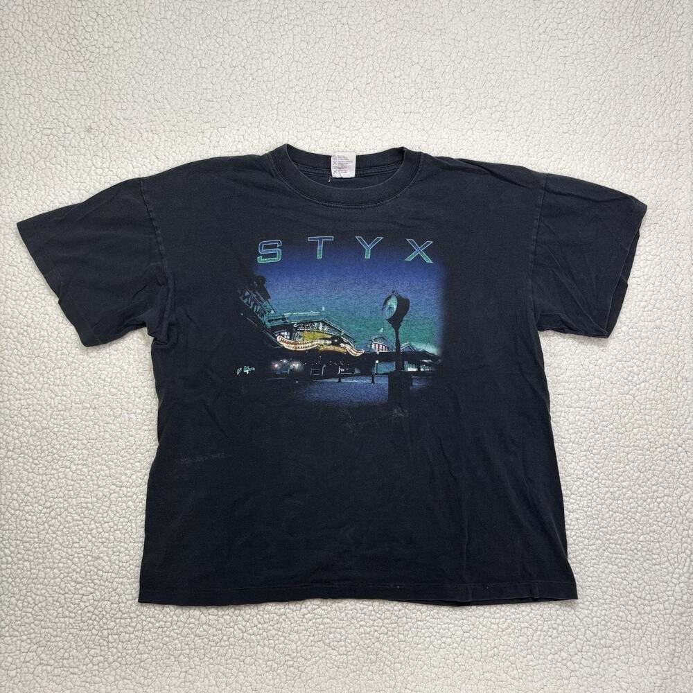 Vintage 90s Styx Return To Paradise Tour T-Shirt XL Single‎ Stitch Band Tee USA